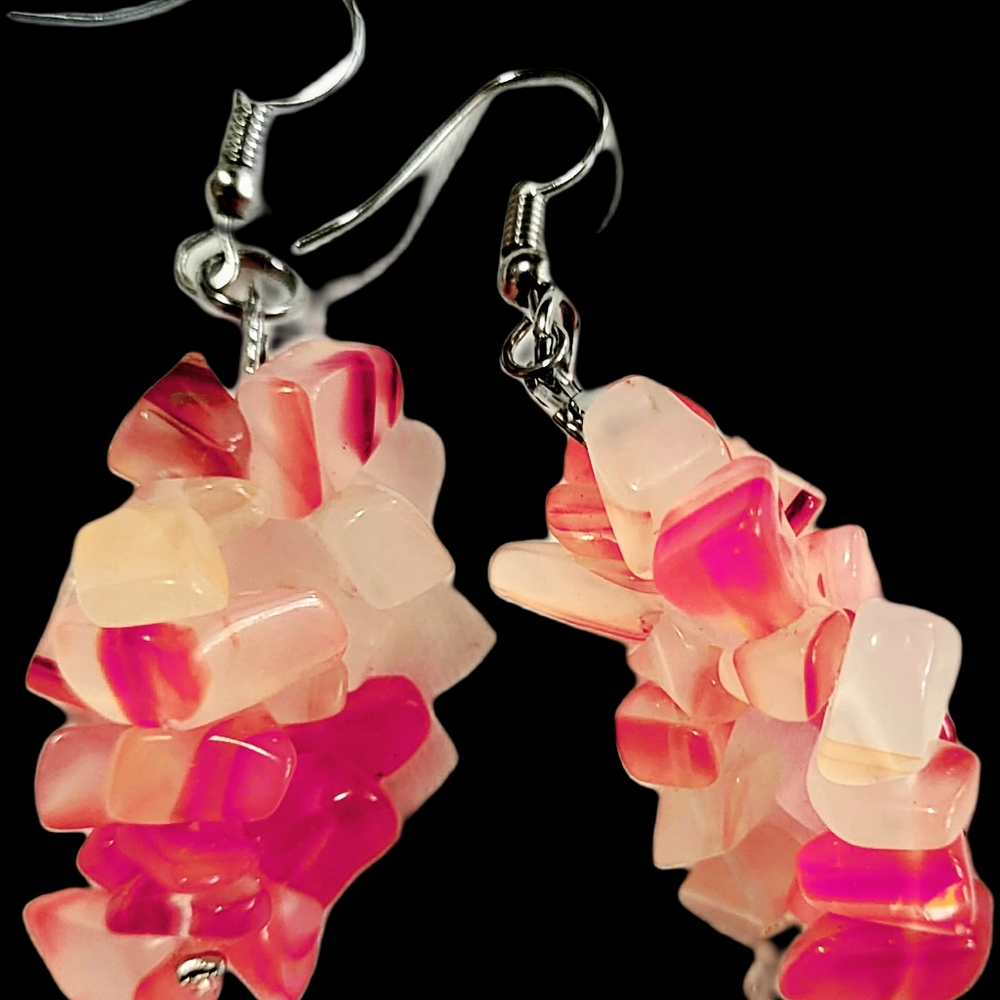 Colorful earrings made of a unique stone.